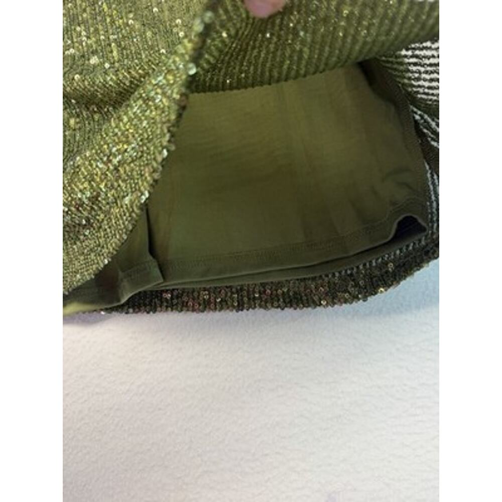 Womens Cato‘S Green Sequin Short Sleeved Party Blouse 14/16 Holiday Glamour ￼ - Picture 6 of 12